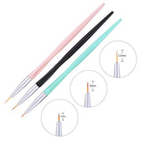 Maxbell 3x DIY Nail Art Liner Brush UV Gel Polish Painting Drawing Designing Pens Mixed