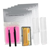 Maxbell False Eyelashes Extensions Kit Eye Patches Micro Brushes Tweezer Case Set Pink