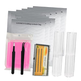 Maxbell False Eyelashes Extensions Kit Eye Patches Micro Brushes Tweezer Case Set Pink