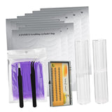 Maxbell False Eyelashes Extensions Kit Eye Patches Micro Brushes Tweezer Case Set Purple