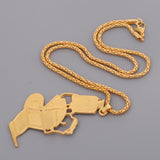 Maxbell Premium Golden Alloy Barber Chair Pendant Necklace Durabl Seat Stool Pendant