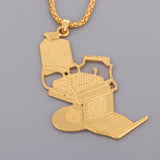 Maxbell Premium Golden Alloy Barber Chair Pendant Necklace Durabl Seat Stool Pendant
