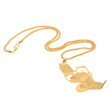 Maxbell Premium Golden Alloy Barber Chair Pendant Necklace Durabl Seat Stool Pendant