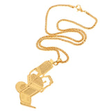 Maxbell Premium Golden Alloy Barber Chair Pendant Necklace Durabl Seat Stool Pendant