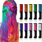 10Pcs Multicolored Temporary Disposable Hair Chalk-Washable Hair Color Safe