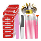 Maxbell DIY Acrylic UV Gel Nail Extension Kit Nail Forms Brushes Manicure Set Golden