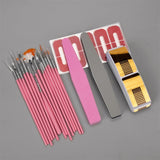 Maxbell DIY Acrylic UV Gel Nail Extension Kit Nail Forms Brushes Manicure Set Golden
