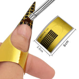 Maxbell DIY Acrylic UV Gel Nail Extension Kit Nail Forms Brushes Manicure Set Golden