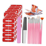 Maxbell DIY Acrylic UV Gel Nail Extension Kit Nail Forms Brushes Manicure Set Orange