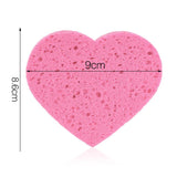 5Pcs Heart Shaped Face Cleansing Sponge Washing Pad Makeup Removal Puff Pink