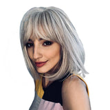 Maxbell 12'' Short Straight Bob Synthetic Wigs for Women Cosplay Costume w/ Wig Cap