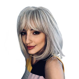 Maxbell 12'' Short Straight Bob Synthetic Wigs for Women Cosplay Costume w/ Wig Cap