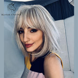 Maxbell 12'' Short Straight Bob Synthetic Wigs for Women Cosplay Costume w/ Wig Cap
