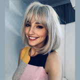 Maxbell 12'' Short Straight Bob Synthetic Wigs for Women Cosplay Costume w/ Wig Cap