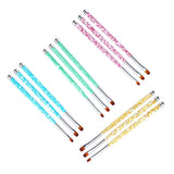 3X Round Pointed Tip Nail Brush Painting Brush Pen Manicure Nail Art Pink