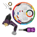 Maxbell Tattoo Machine Kit w/ Color Wheel Practise Set for Body Tattooing Art Purple