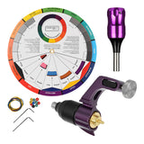 Maxbell Tattoo Machine Kit w/ Color Wheel Practise Set for Body Tattooing Art Purple