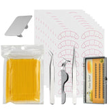 Maxbell 115X False Eyelashes Extension Practice Exercise Set Training Kit Yellow