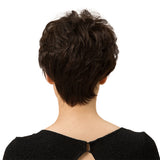 Maxbell 8 inch Short Curly Fluffy Women Human Hair Side Part Heat Safe Full Wigs