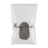 Maxbell 14'' Elegant Women Human Hair Brown Long Straight Daily Wig with Neat Bangs