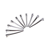 Maxbell 10Pcs Salon Hair Clips Barber Hairdressing Sectioning Clamps Hairpins Silver