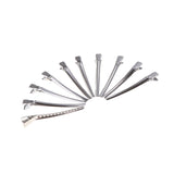 Maxbell 10Pcs Salon Hair Clips Barber Hairdressing Sectioning Clamps Hairpins Silver