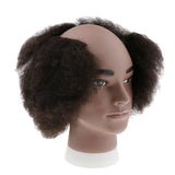 Maxbell Premium Human Hair Male Bald Mannequin Head Curly Wig Display Styling Head