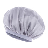 Max Adjustable Satin Silk Bonnet Night Sleep Cap Hat For Long Curly Natural Hair Silver