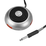 Maxbell Tattoo Foot Pedal Round Power Supply Switch Controller w/ Silicone Cord Silver