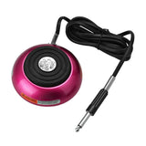 Maxbell Tattoo Foot Pedal Round Power Supply Switch Controller w/ Silicone Cord Rose Red