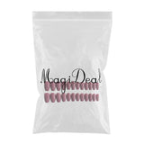 Maxbell 24pcs Women False Nail Art Tips Full Cover Press On Fake Nails Charms Pink