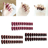 Maxbell 24pcs Women False Nail Art Tips Full Cover Press On Fake Nails Charms Pink