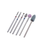 Maxbell 6pcs Diamond Nail Art Drill Bits Brush Set Manicure Polishing Head 3/32'' 02