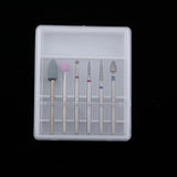 Maxbell 6pcs Diamond Nail Art Drill Bits Brush Set Manicure Polishing Head 3/32'' 02