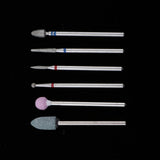 Maxbell 6pcs Diamond Nail Art Drill Bits Brush Set Manicure Polishing Head 3/32'' 02
