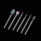 Maxbell 6pcs Diamond Nail Art Drill Bits Brush Set Manicure Polishing Head 3/32'' 02