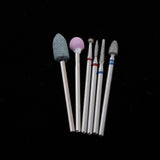 Maxbell 6pcs Diamond Nail Art Drill Bits Brush Set Manicure Polishing Head 3/32'' 02