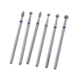 Maxbell 6pcs Diamond Nail Art Drill Bits Brush Set Manicure Polishing Head 3/32'' 04