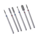 Maxbell 6pcs Diamond Nail Art Drill Bits Brush Set Manicure Polishing Head 3/32'' 07