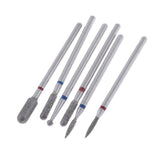 Maxbell 6pcs Diamond Nail Art Drill Bits Brush Set Manicure Polishing Head 3/32'' 07