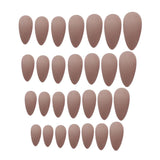 Maxbell 28Pcs Matte Ballerina Pure Color Matte Full Cover False Nails Art Tips Sets Beige