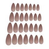 Maxbell 28Pcs Matte Ballerina Pure Color Matte Full Cover False Nails Art Tips Sets Beige