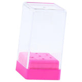 Maxbell Manicure Box Displayer Organizer Case Nail Drill Bit Holder Stand Red