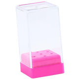 Maxbell Manicure Box Displayer Organizer Case Nail Drill Bit Holder Stand Red