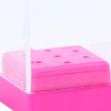 Maxbell Manicure Box Displayer Organizer Case Nail Drill Bit Holder Stand Red