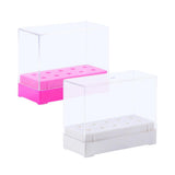 Maxbell 10 Holes Nail Drill Bits Holder Stand Organizer Case Display Box White