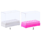 Maxbell 10 Holes Nail Drill Bits Holder Stand Organizer Case Display Box White