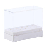 Maxbell 10 Holes Nail Drill Bits Holder Stand Organizer Case Display Box White