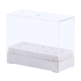 Maxbell 10 Holes Nail Drill Bits Holder Stand Organizer Case Display Box White