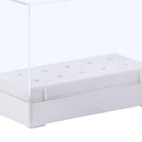 Maxbell 10 Holes Nail Drill Bits Holder Stand Organizer Case Display Box White